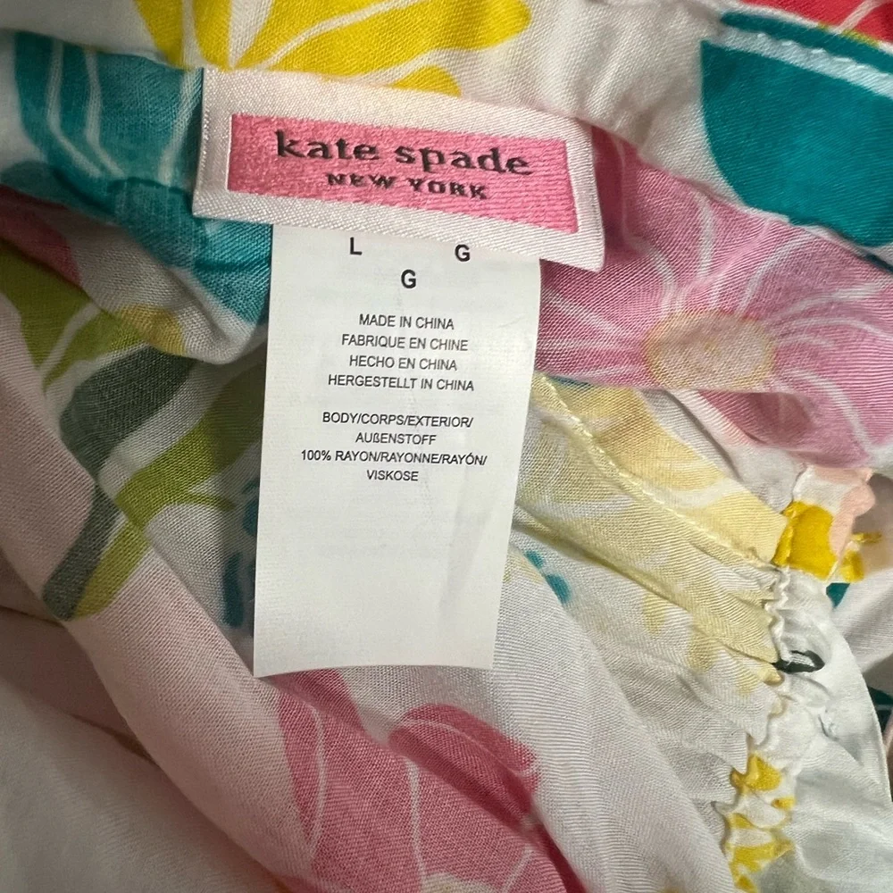 Kate Spade New York Tropical Floral Halter Maxi Dress cover up size Large - Picture 12 of 13
